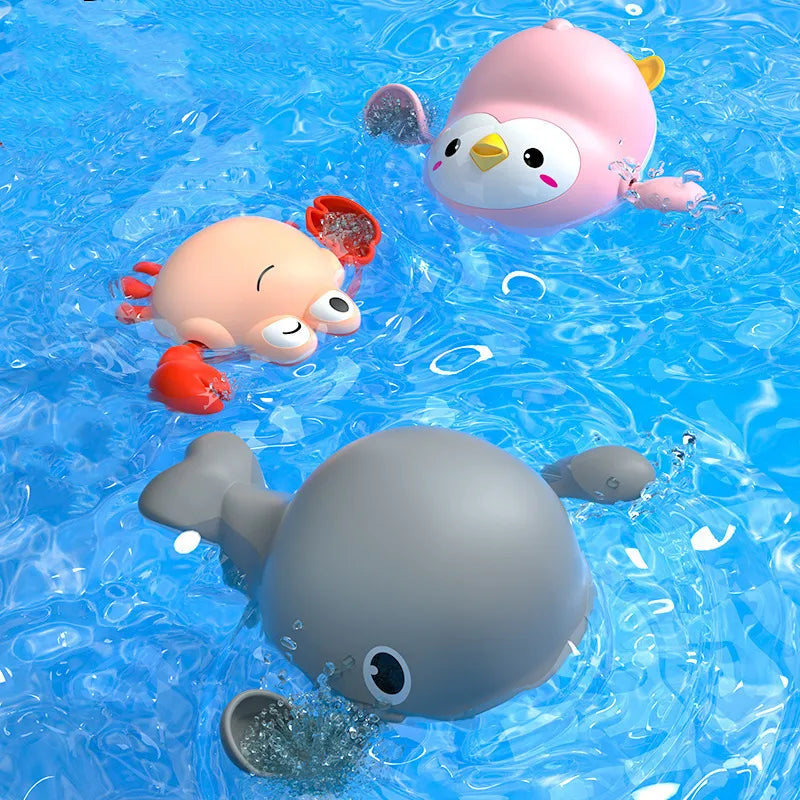 Summer Bath Toys Kids Swimming Clockwork Dolls Play Water Baby Bathing