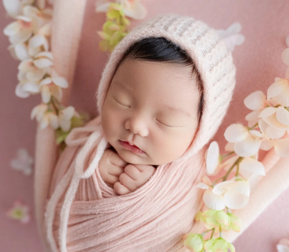 Pink Baby Wrap Newborn Photography Props Knitted Newborn Wraps