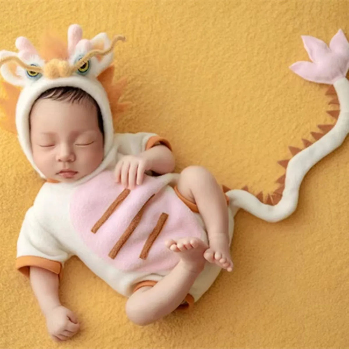 Dragon Hat And Romper Set Wool Felt Bonnet Photography Props