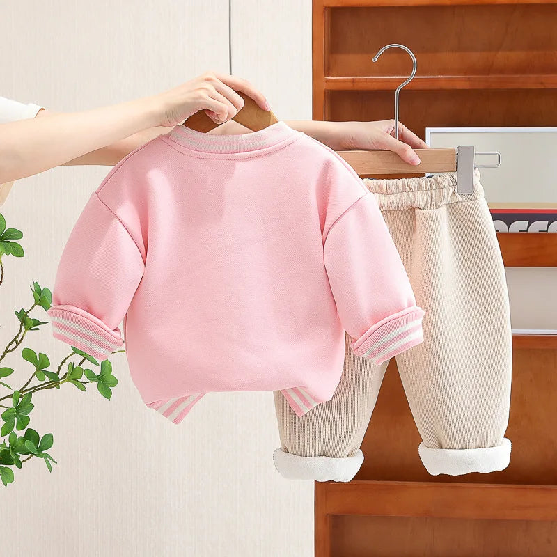 2-Piece Long Sleeve Rabbit Top and Jogger Pant Set
