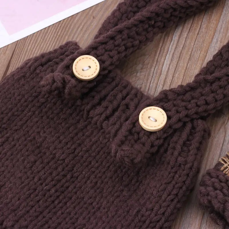 Newborn Baby Knitted Overalls Hat Crochet Costume