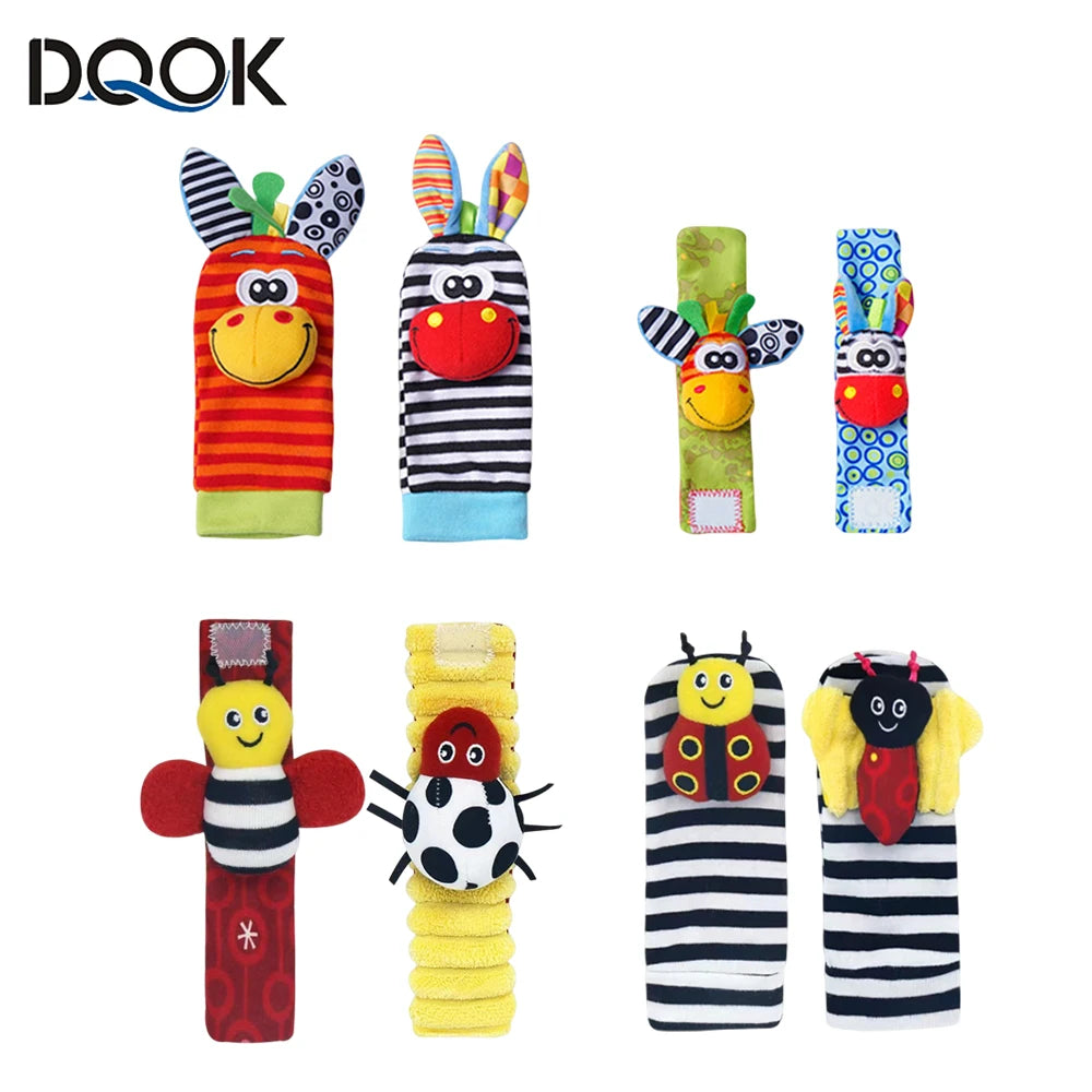 Plush Socks Wrist Strap Rattles Baby Toys 0-12 Months