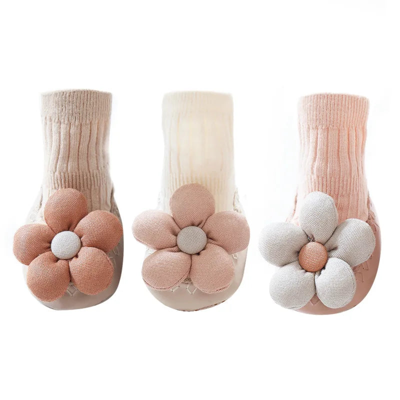 Winter New Baby Shoes Floor Socks Anti-skid Leather