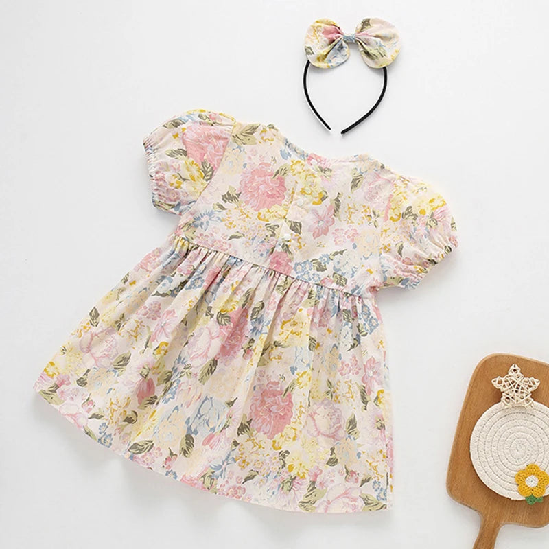 Princess Toddler Flowers Sweet Dress Girls Sister Clothes