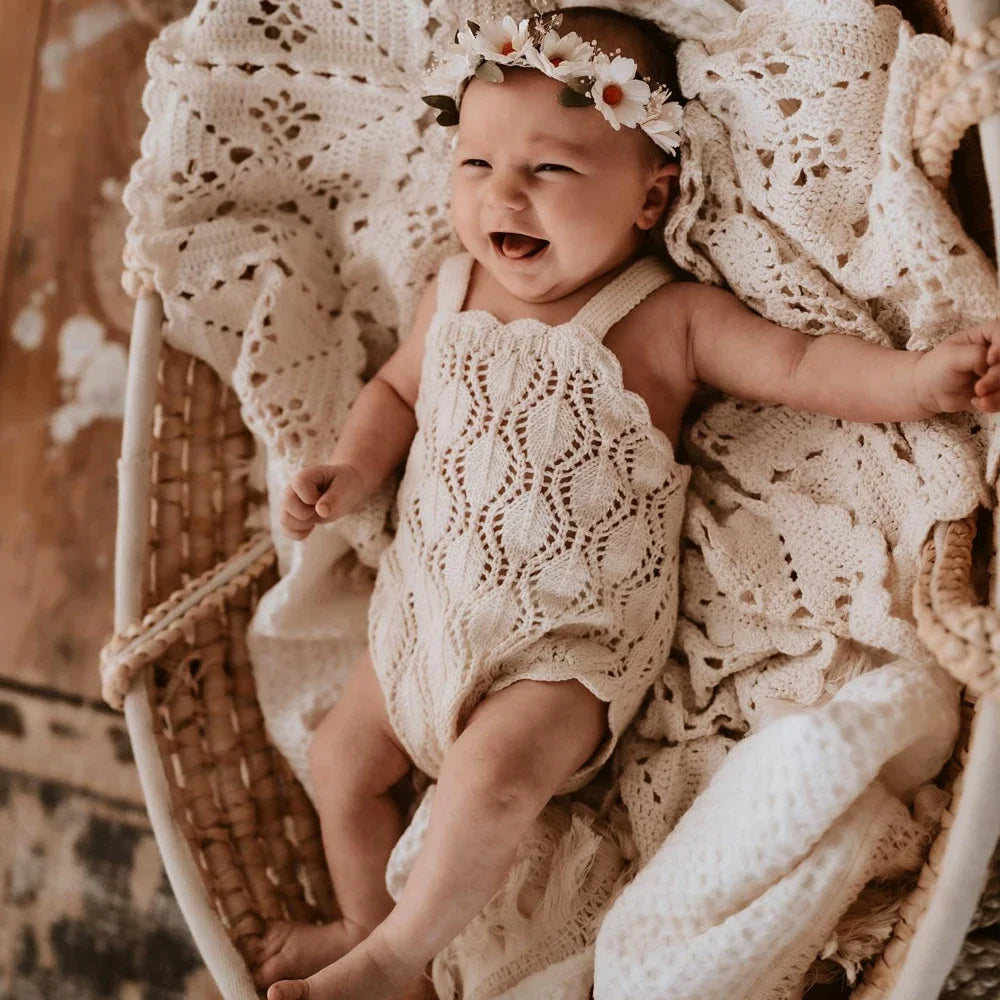 Newborn Props Bodysuit Cotton Material Hollow Out For Photography