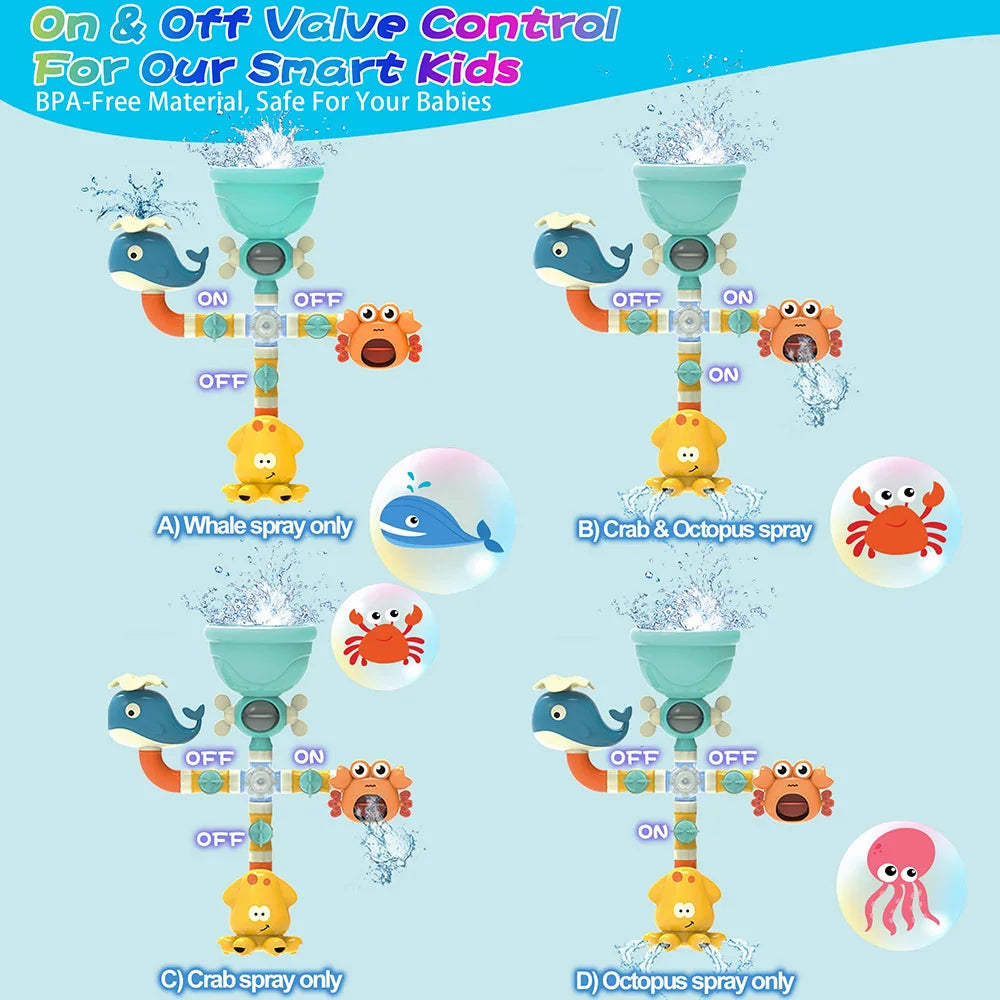 Baby Bath Toys Bathtub DIY Pipes Tubes Bath Time Water Game