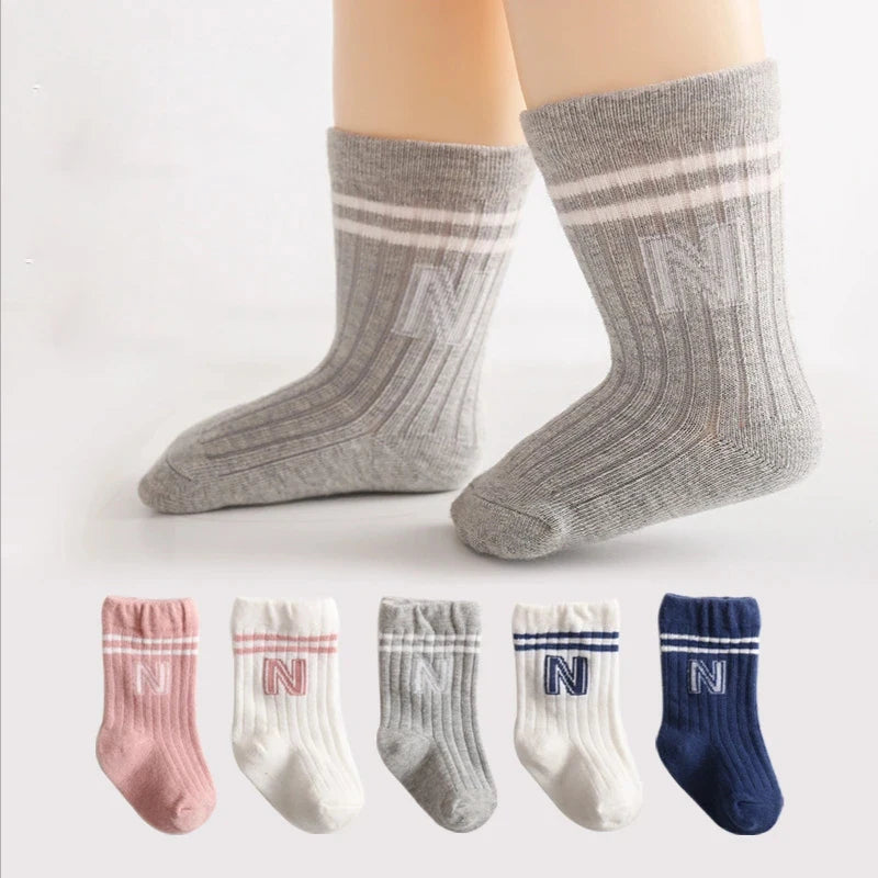 Newborn Baby Socks Cute White Soft Cotton Solid Color