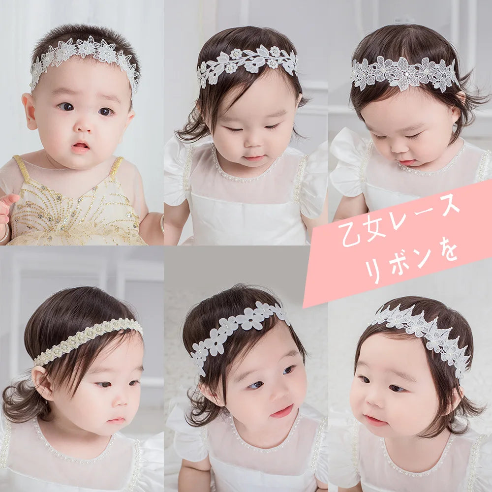 Princess Flower Decor Elastic Hair Bands for Newborns Accessories