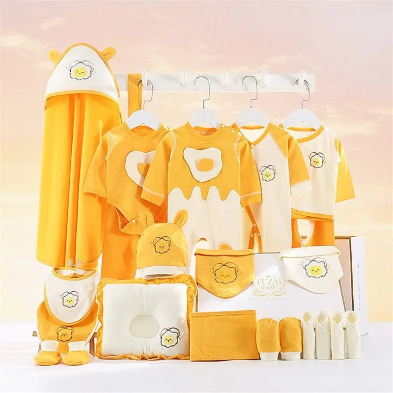21/22/23pcs Newborn Fried Egg Gift Set Cotton Baby Gift 0-6 Months