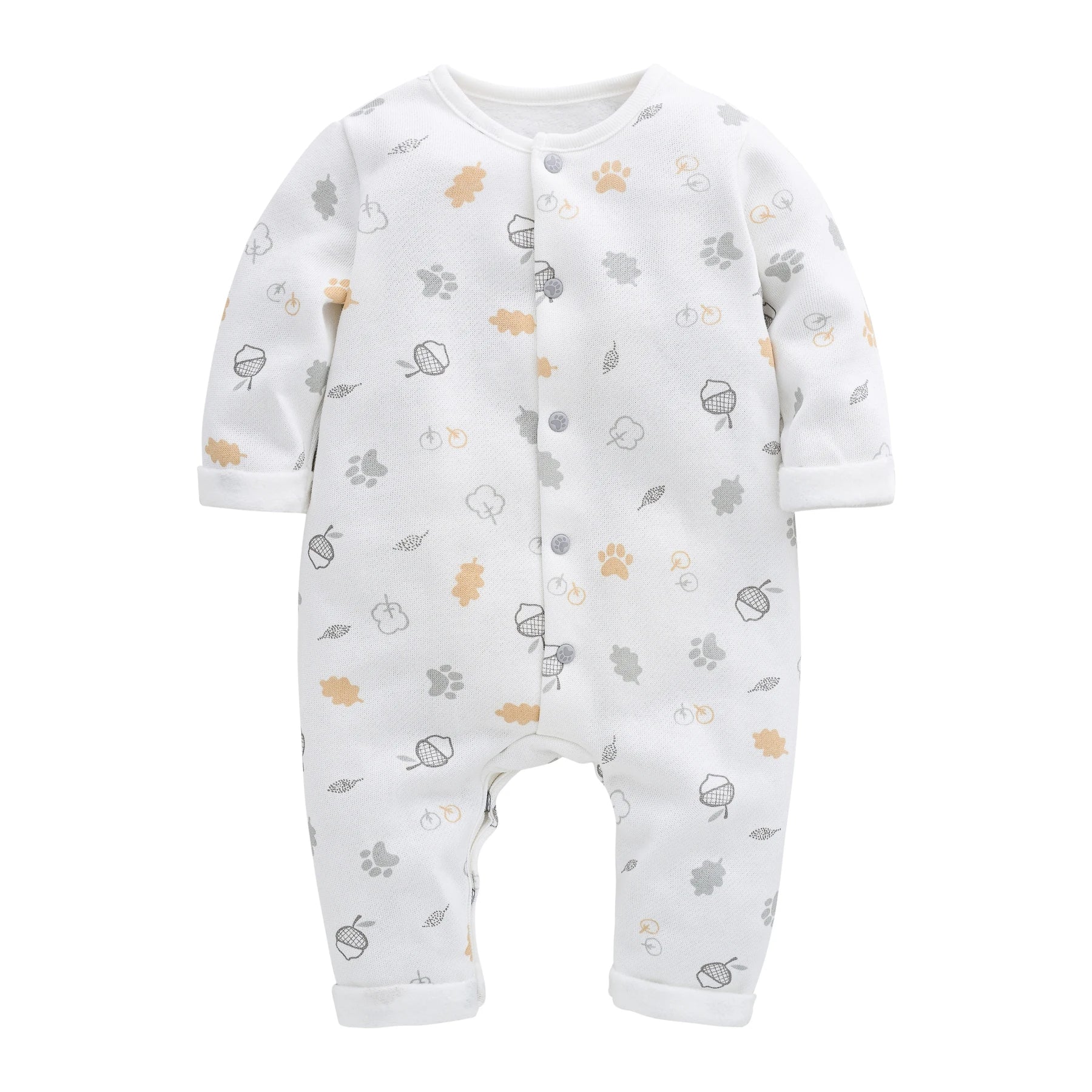 Autumn Baby White Full Sleeve Baby Jumpsuit outfits