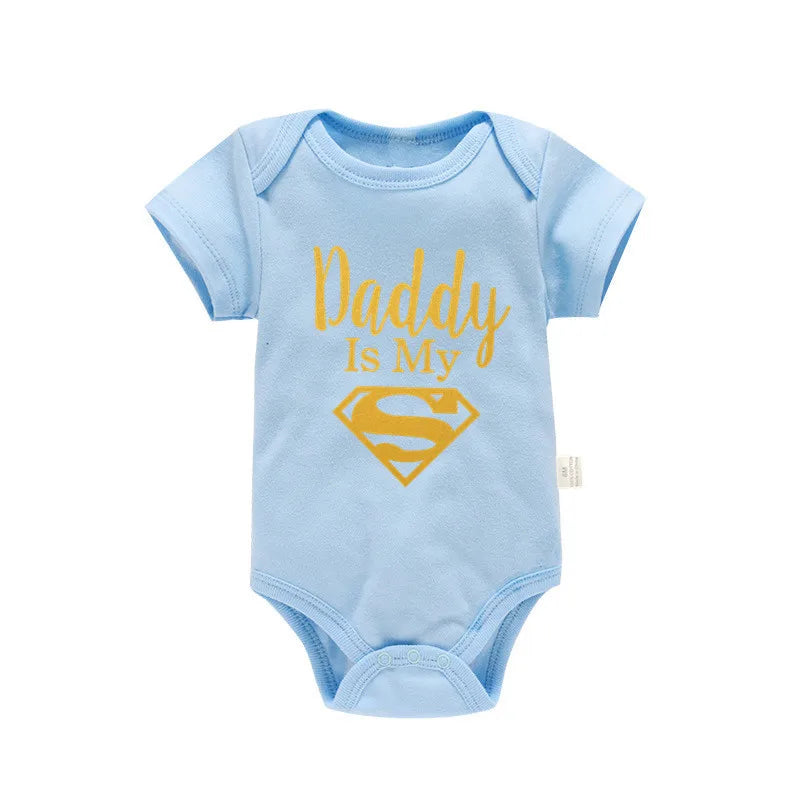 Daddy Is My Hero Funny Print Infant Baby Bodysuit
