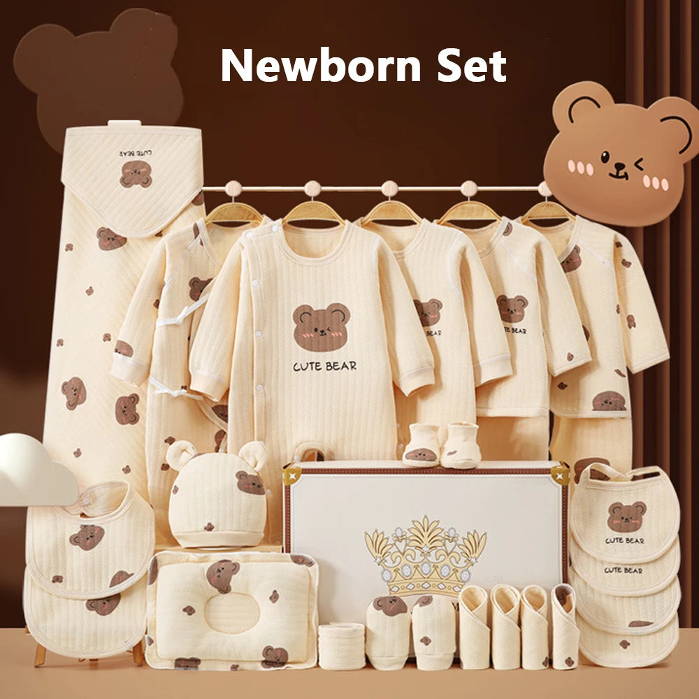 21/23/25 Pcs Newborn Clothes Baby Gift Pure Cotton Baby Set 0-12 Months Includes Gift Box