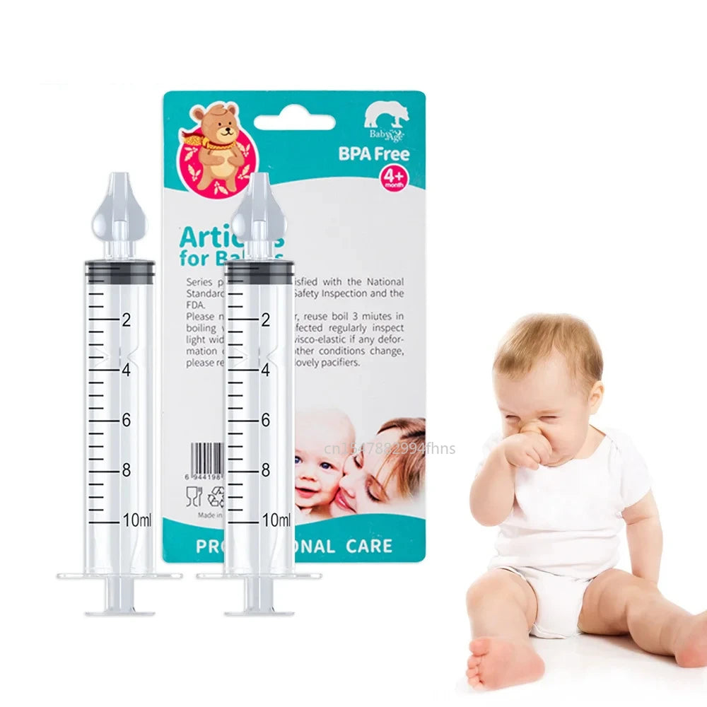 2Pcs Baby Nose Cleaner Rhinitis Nasal Washer Needle Tube Baby Nasal Aspirator Cleaner Syringe Babe Nose Washing for Kid Children