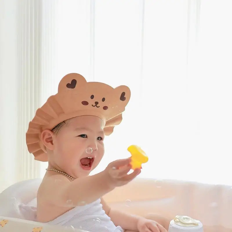 Anti slip Solid Baby Bath Cap Girl boy Safe