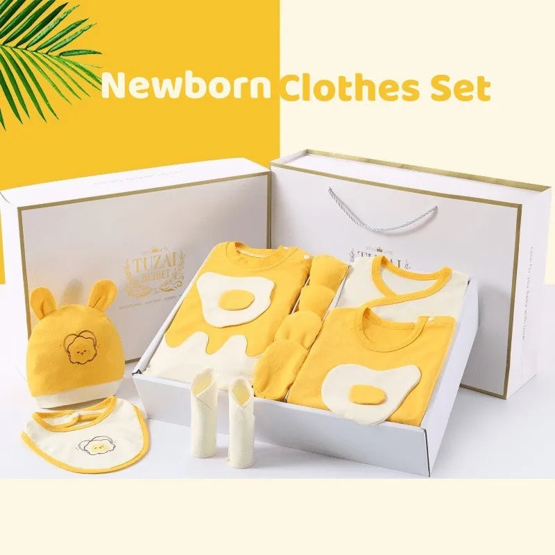 21/22/23pcs Newborn Fried Egg Gift Set Cotton Baby Gift 0-6 Months