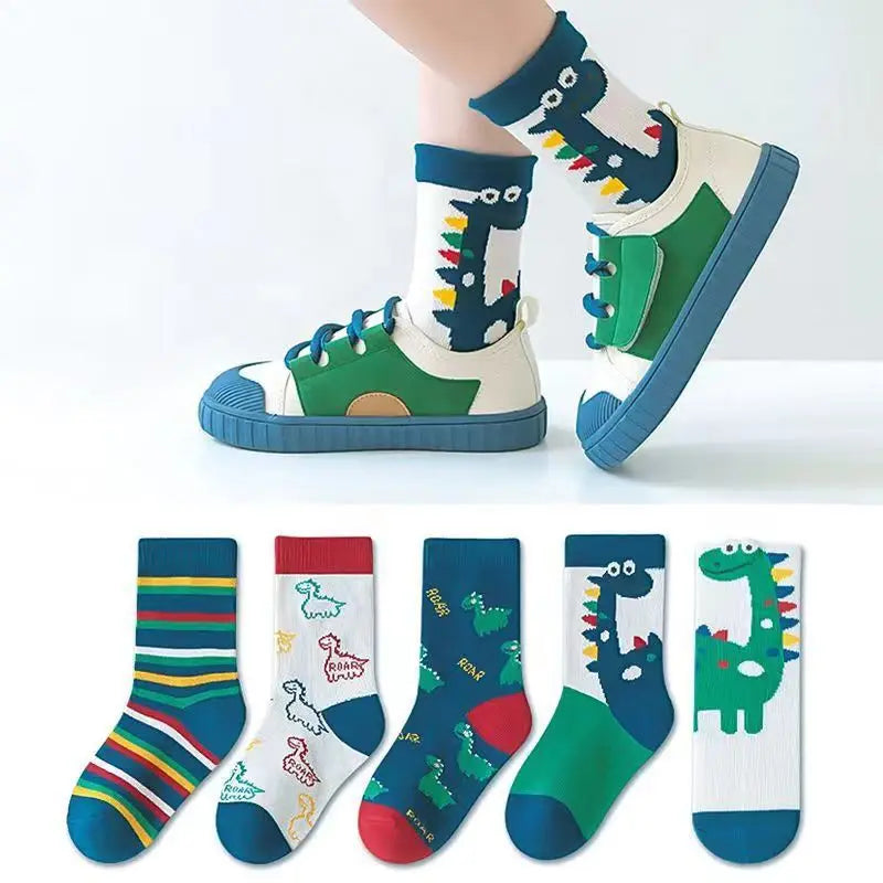 Dinosaur Socks Cute Autumn Warm Middle Tube Socks