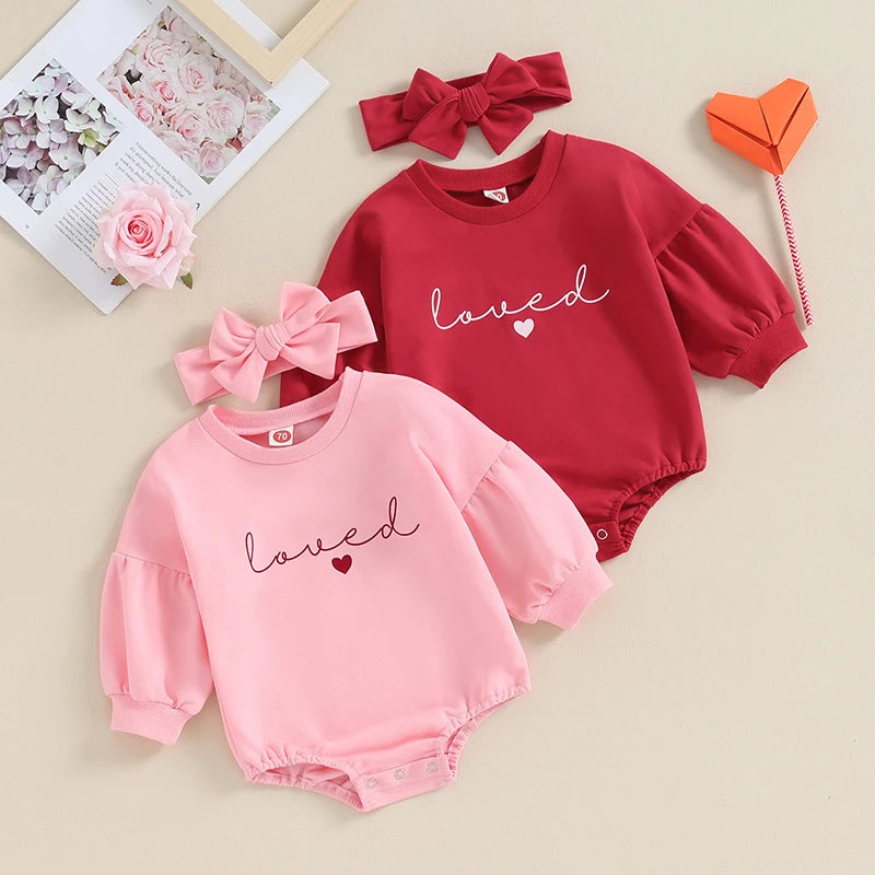 Lovely Newborn Baby Girls O-neck Sweatshirts Headband Outfits