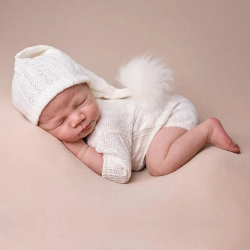 2Pcs/Set Unisex Baby Hat & Romper Shooting Props