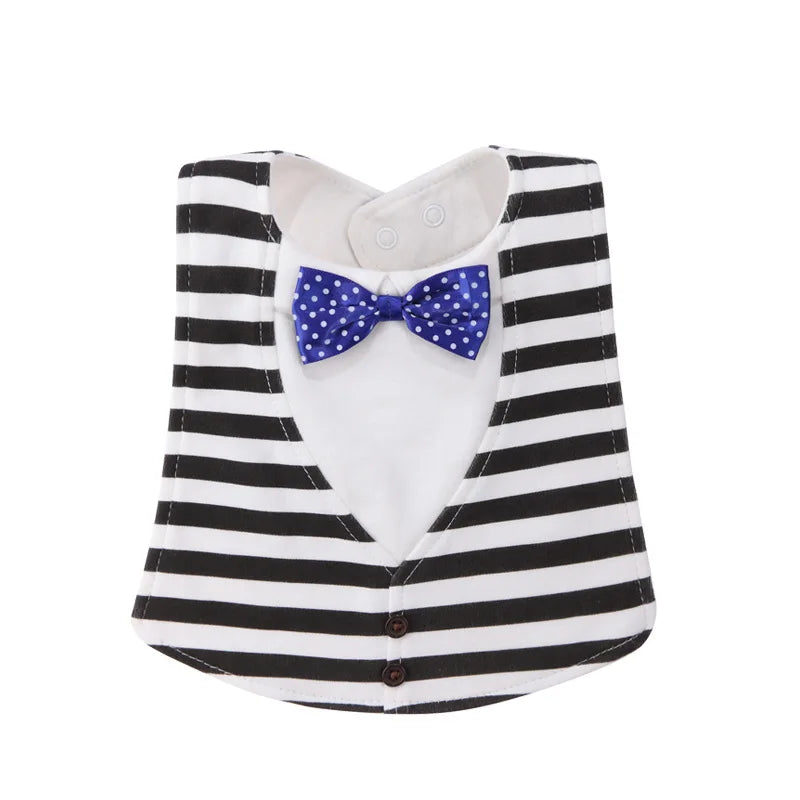 Pure Cotton Baby Bibs Infant Boy Gentleman Bib With Bow Tie
