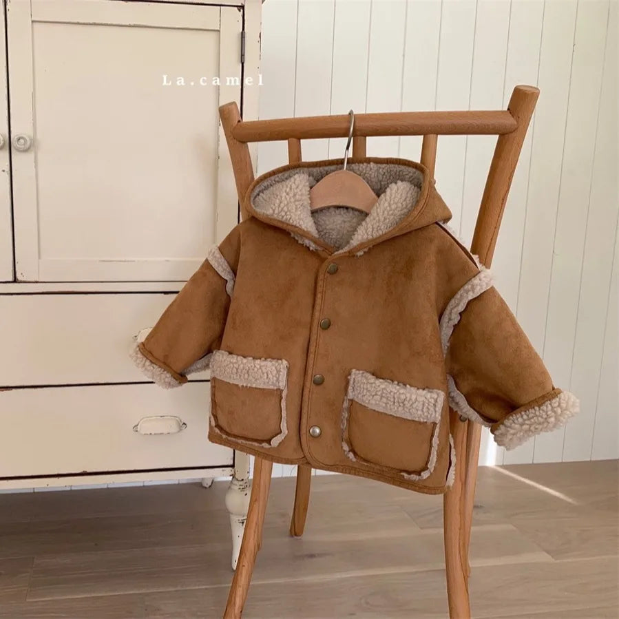 2023 Winter New Baby Thicken Warm Coat Long Sleeve Infant Casual Windproof Jacket Plus Velvet Thick Toddler Girls Boys Warm Coat