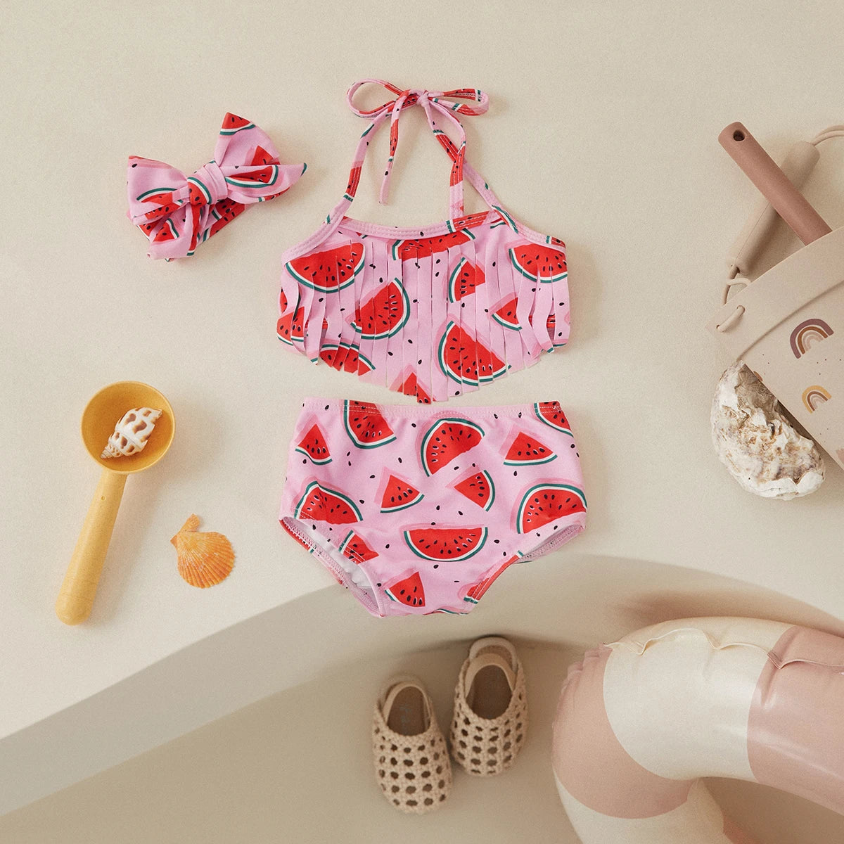 Baby Girls Watermelon Print Bathing Suit