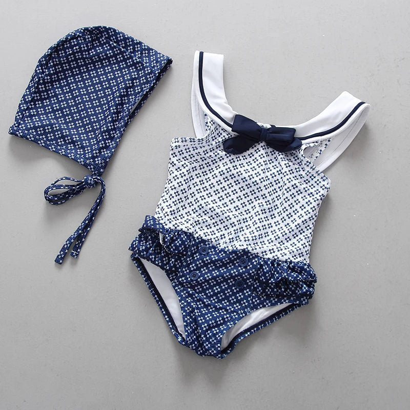 Princess Sweet Baby Swimwear + Hat Beach Dress Bikini