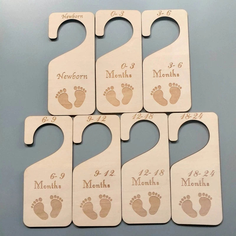 7 Pcs Newborn Baby Closet Size Wooden Closet Organizers
