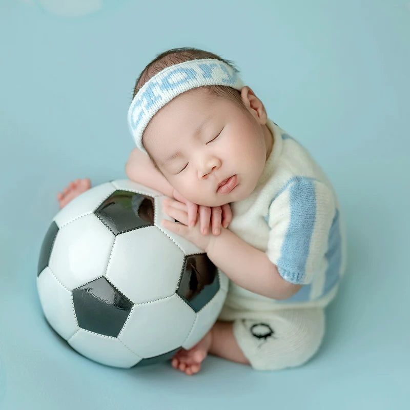 Newborn Photography Props Soccer Top+Pants Set Accessories