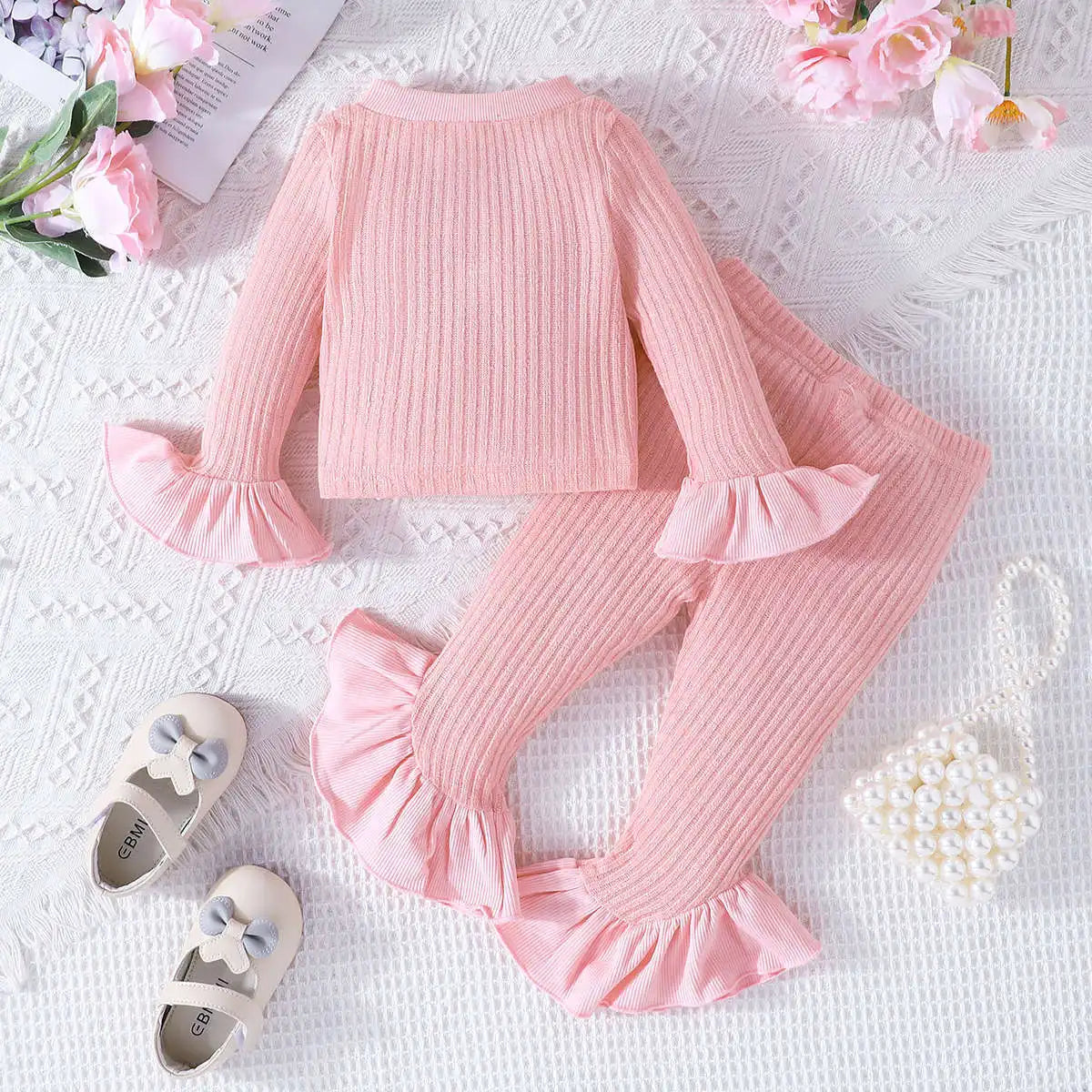 3-24 Months Newborn Baby Girl Suit Pink Sets