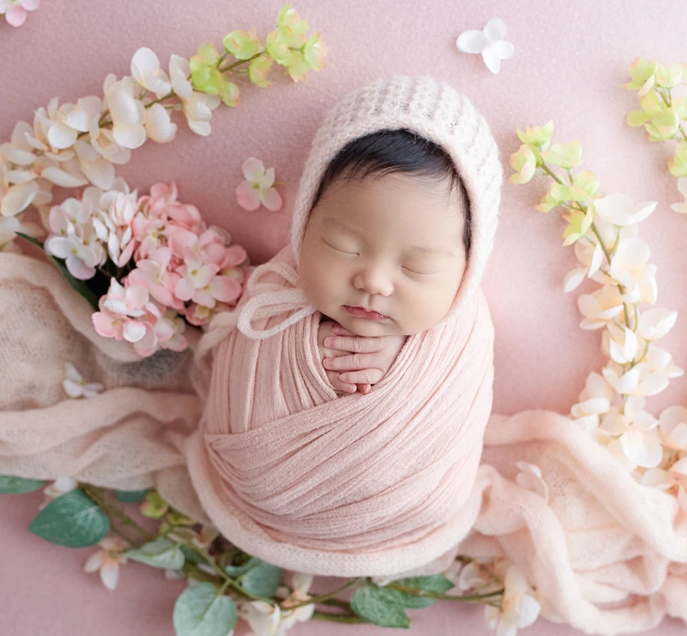 Pink Baby Wrap Newborn Photography Props Knitted Newborn Wraps