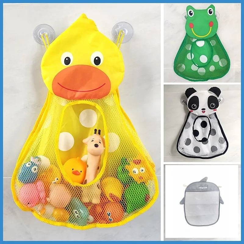 Baby Bath Toys Cute Duck Frog Mesh Net Toy Storage Bag