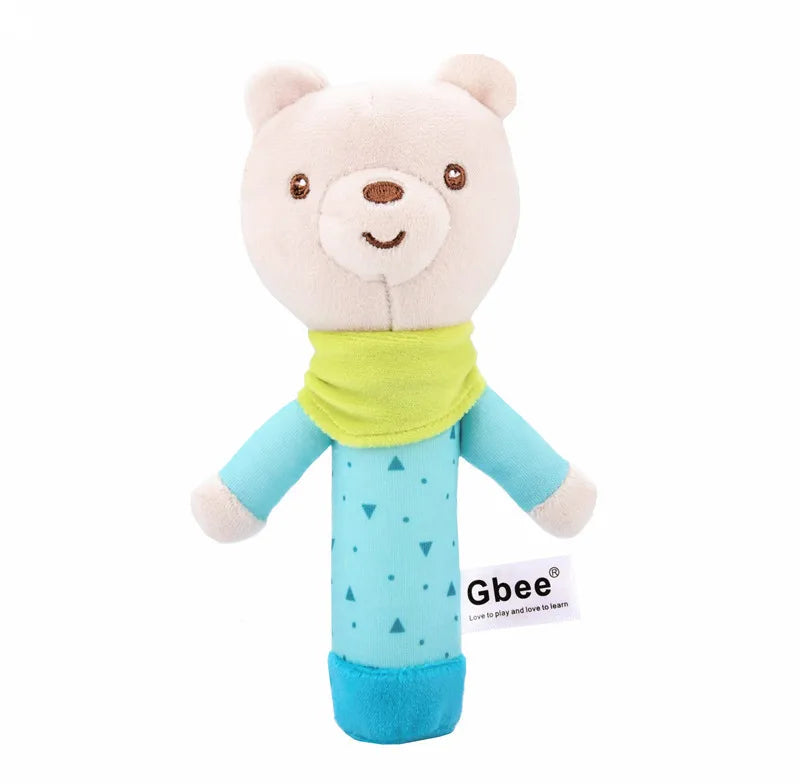 Colourful Animal Rattle Plush Stuffed Handbell Baby Soft Rattle Toys