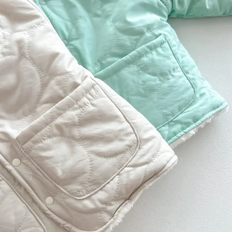 2023 Winter Baby Coat For 0-3Years Newborn Boy Girl Long Sleeve Bunny Hooded Woolen Jacket Fleece Thicken Warm Outerwear Clothes