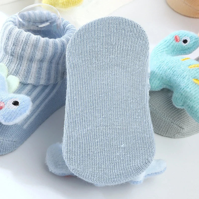 Winter Newborn Plush Dinosaur Thick Warm Stocking