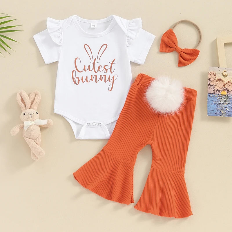 0-18M Toddler Baby Girl Easter Outfit Bunny Rabbit Sets Clothes