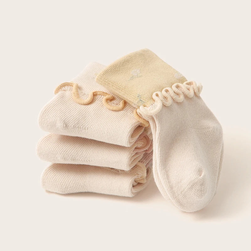 Newborn Infants Frilly Socks Soft Girls Cotton Sock