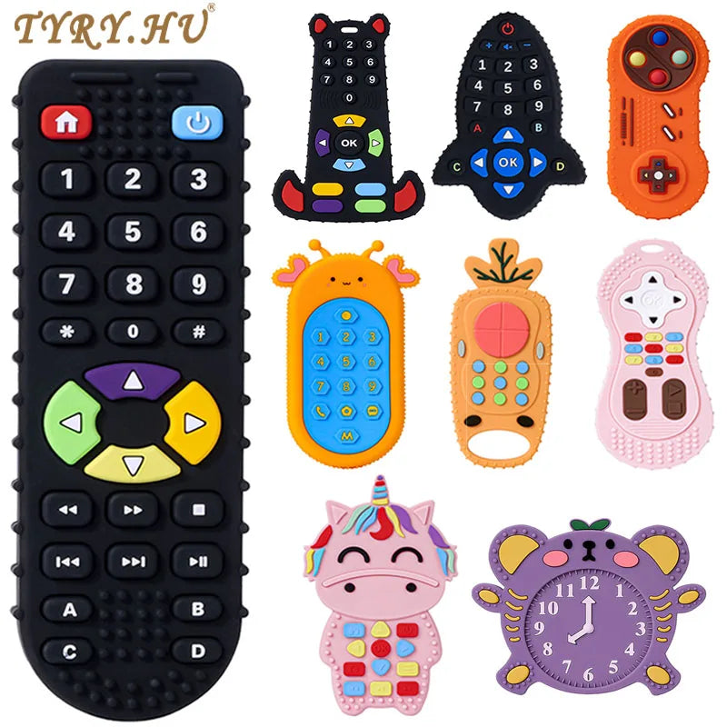 TYRY.HU 1Pc Baby Silicone Teether Toys Remote Control Shape Teether Rodent Gum