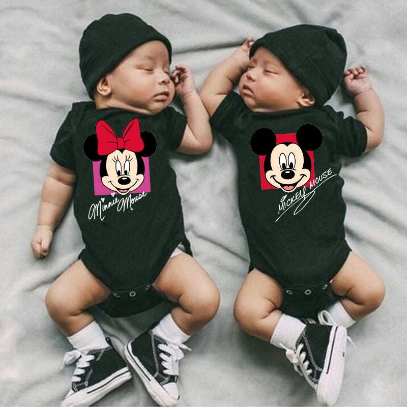 Disney Mickey Mouse Twins Baby Bodysuit Soft Romper