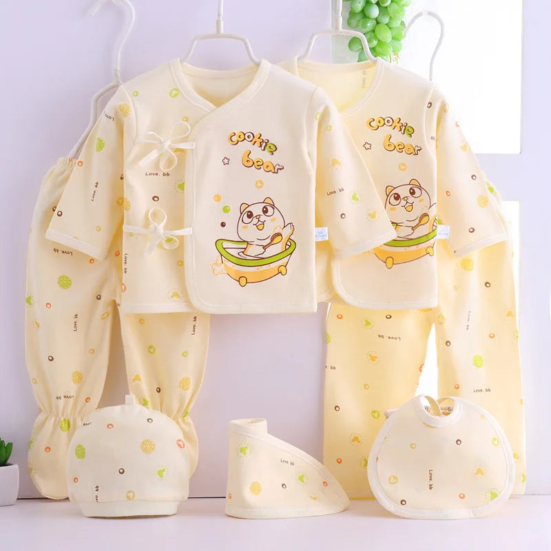 7Pcs/Set With Box Newborn Baby Clothes Unisex 100% Cotton Underwear Gift Set