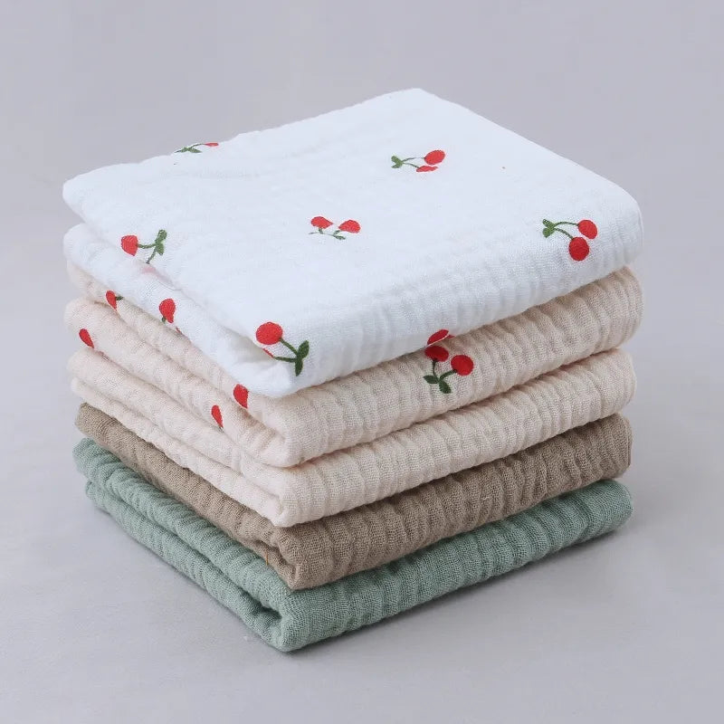 5pcs/Set Square Cotton Baby Face Towel Handkerchief Soft Absorbent Gauze Baby Towel Kids Feeding Bibs Burp Cloths 30x30cm