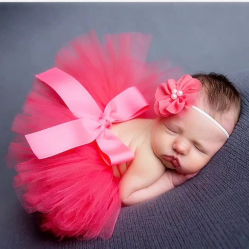 Neonatal Photography Clothing Colorful Mesh Half Skirt