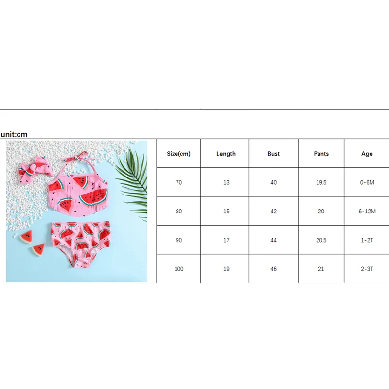 Baby Girls Watermelon Print Bathing Suit