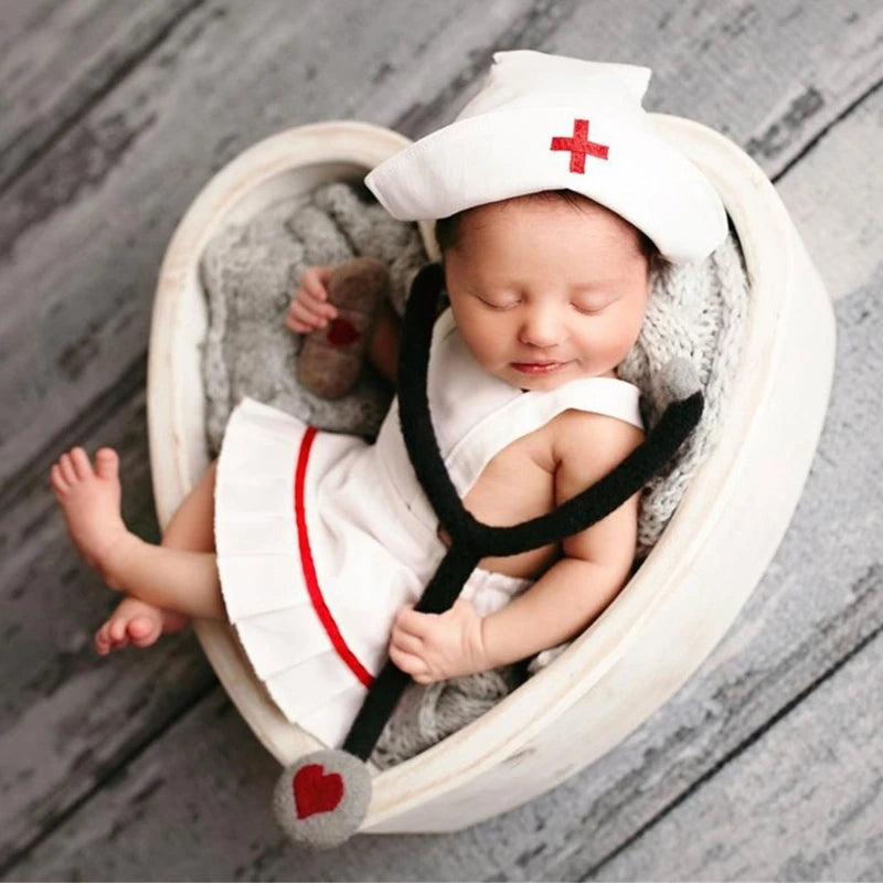Photography Props Suit for Baby Girl Newborn Nurse Outfit