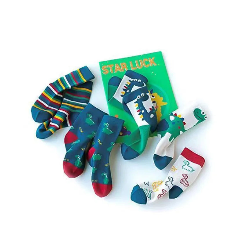 Dinosaur Socks Cute Autumn Warm Middle Tube Socks