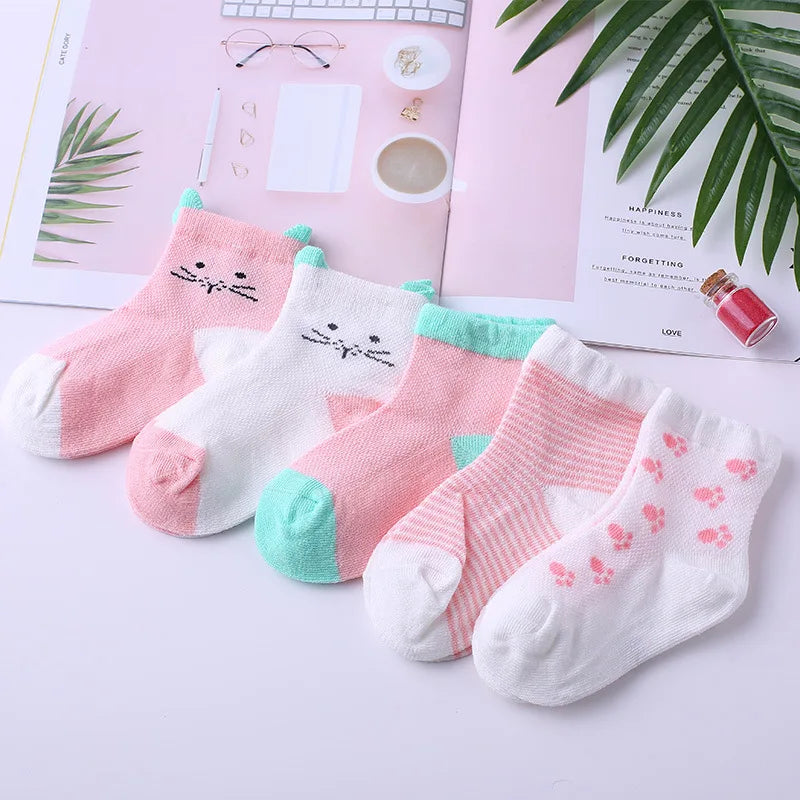 5 Pairs/Lot Baby Socks Soft Cotton Socks 0-24 Month