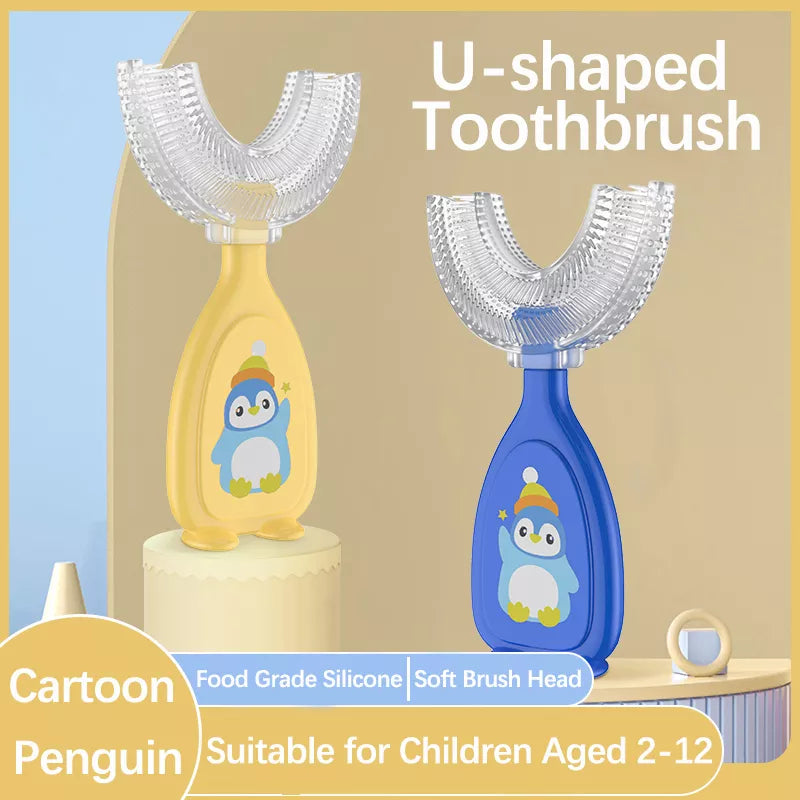 1PC Baby Toothbrush Children 360 Degree U-shaped Child Toothbrush Soft Baby Silicone Teether Brush Kids Teeth Oral Care Cleaning