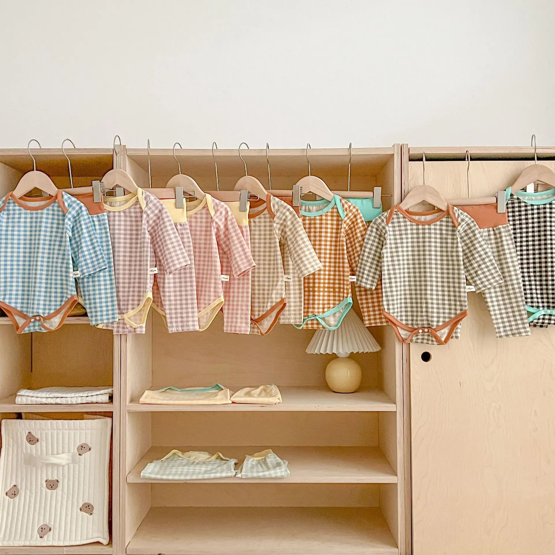 2023 Autumn New Baby Long Sleeve Plaid Bodysuit Toddler Leggings 2pcs Suit Infant Girl Home Clothes Set Cotton Toddler Outfits