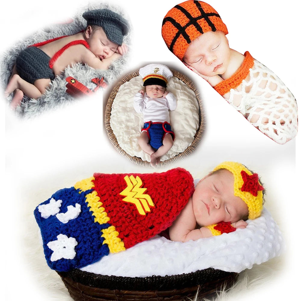 Crochet Wonder Woman Newborn Photo Props
