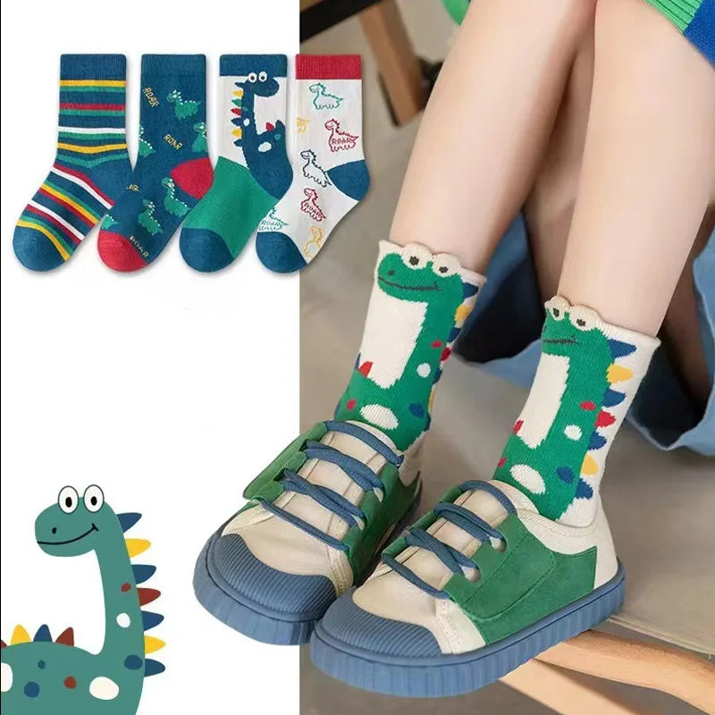 Dinosaur Socks Cute Autumn Warm Middle Tube Socks