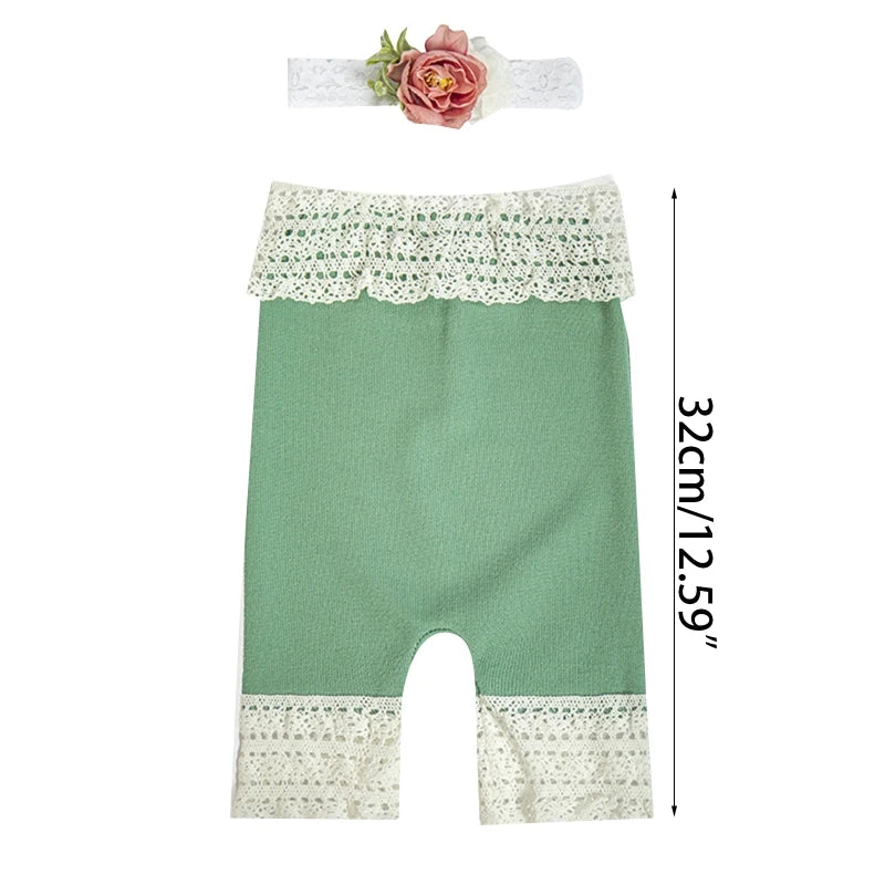 2Pcs/Set Baby Headband Romper Newborn Photography Props Jumpsuit Flower Headwear Infants Photo Crops